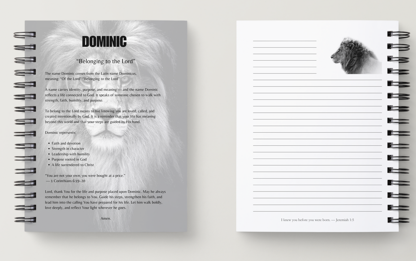 Strength of a Lion – A5 Personalised Scripture Notebook
