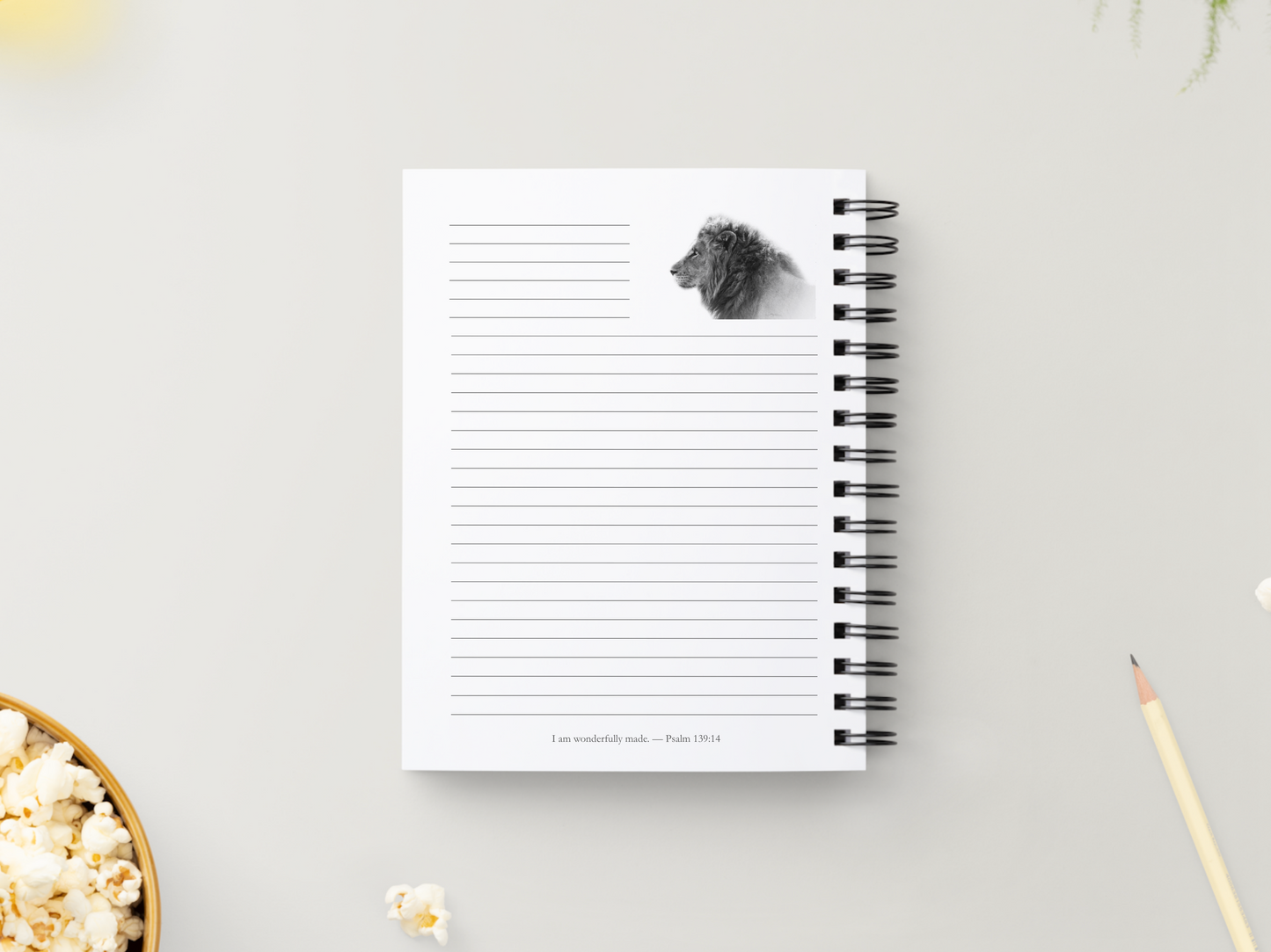 Strength of a Lion – A5 Personalised Scripture Notebook