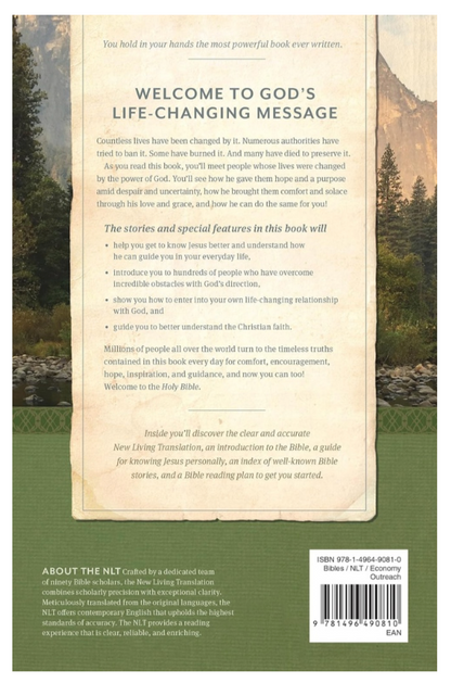 NLT Holy Bible – Economy Outreach Edition, Mountains, Softcover