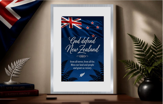 Faith & Aotearoa Collection – A4 Silver Poster Frame Print with border